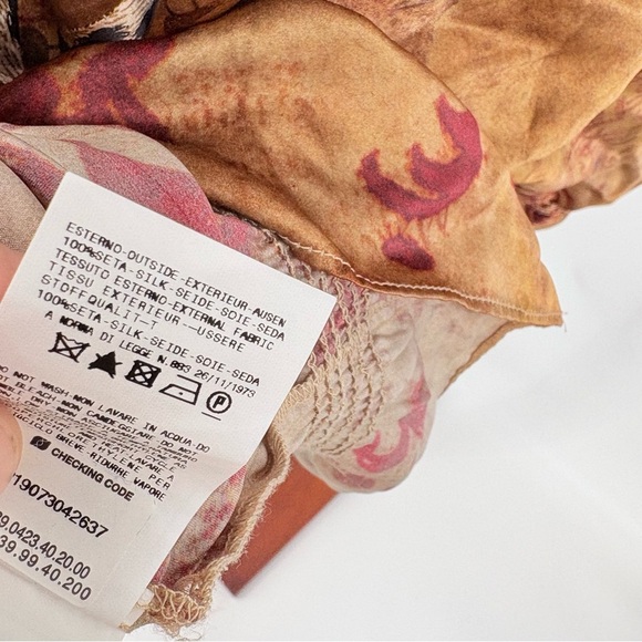 Galliano Silk Animal Print Mixed Media Blouse Medium - Picture 7 of 13